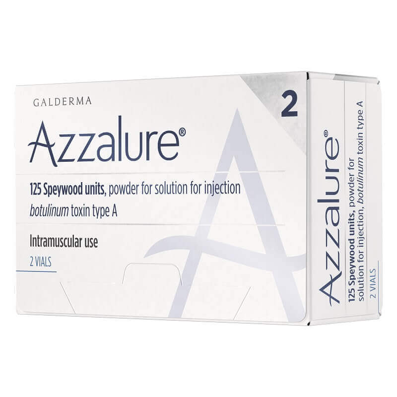 Box of Azzalure botulinum toxin type A – used for smoothing dynamic facial wrinkles