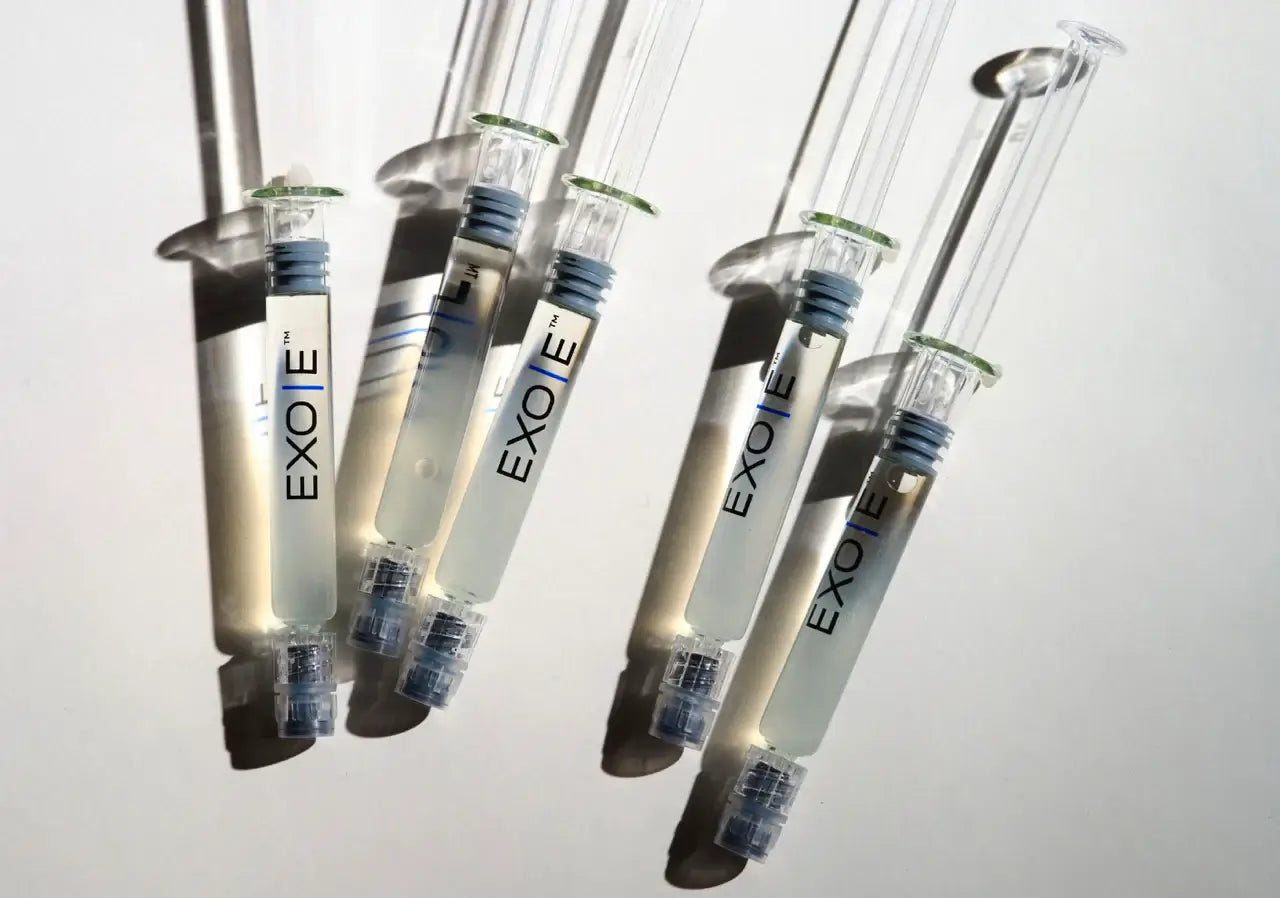 EXO|E syringes prepared for treatment – elegant and professional in-clinic presentation